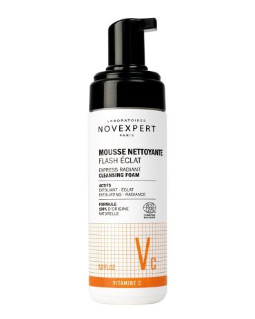 mousse detergente-viso-vitamina-c-novexpert-flash-eclat-mousse-nettoyante-vitamin-c